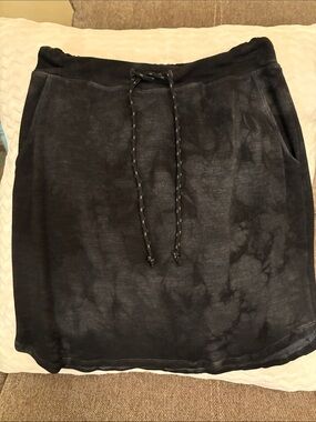 Washed Black Drawstring Skirt